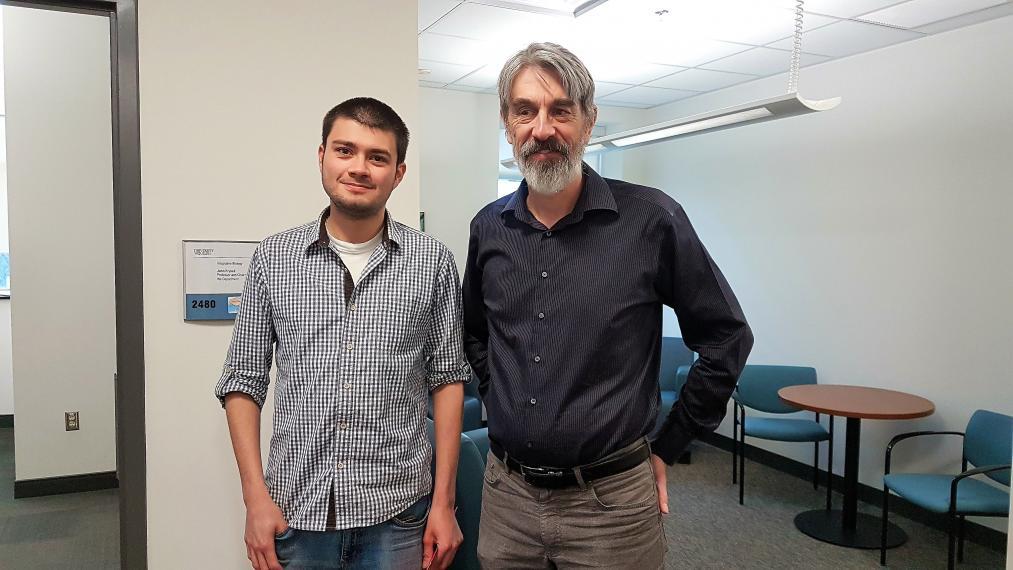 Photo of Bernal Arce and Dr, John Fryxell, Chair, Integrative Biology