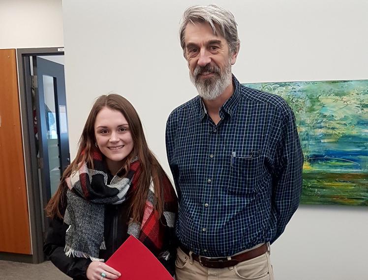 Photo of Candace Park and Dr. John Fryxell, Chair, Integrative Biology