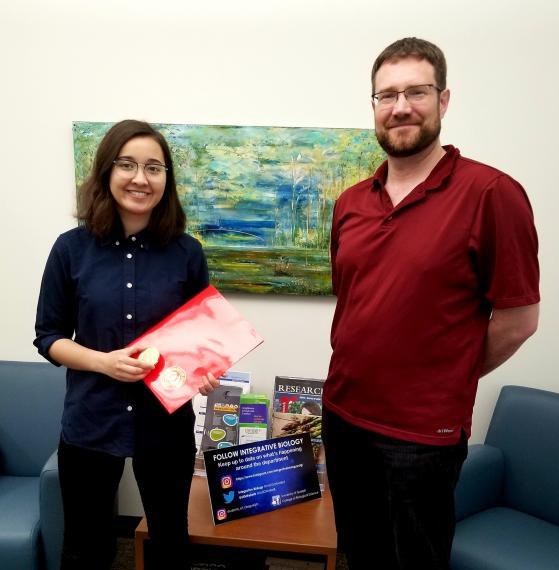 Award recipient Sarah Kinoshita and Chair of IB Dr. Ryan Gregory