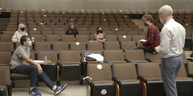 University of Guelph students and teachers in a lab