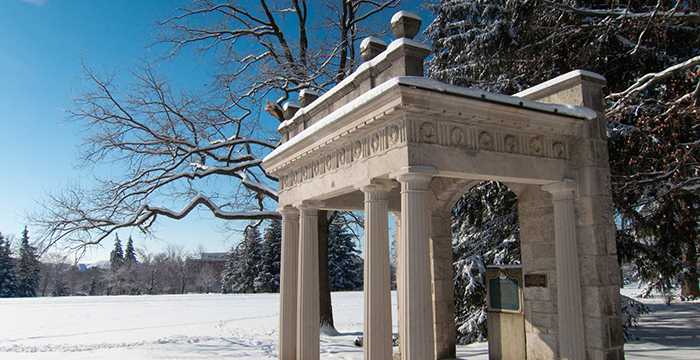 Portico in winter