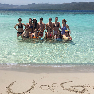 Students on beach