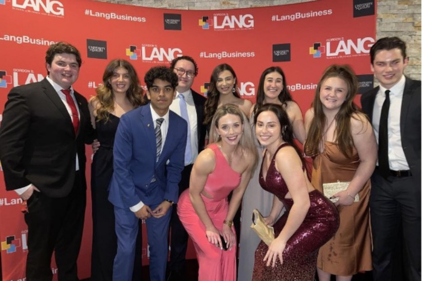 Group of students at the Lang student gala.