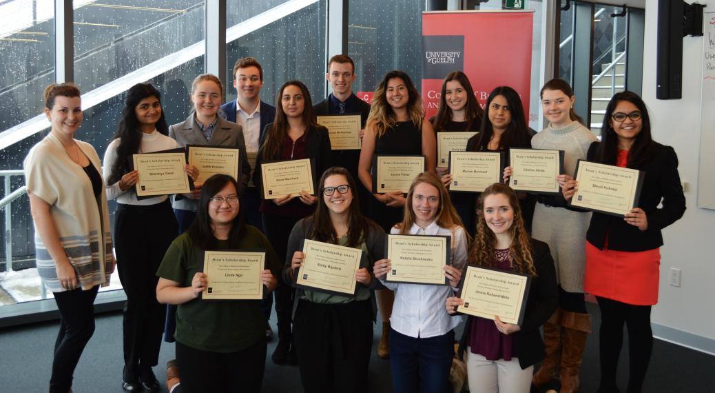 U of G CBE Dean's Scholarship recipients