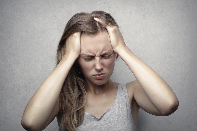 photo of stressed woman