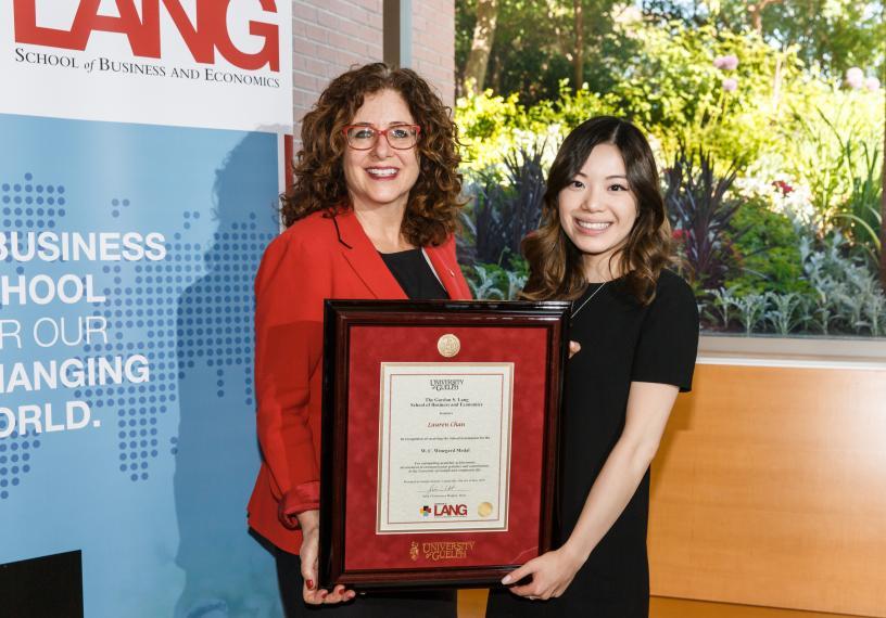 Lauren Chan with Dean Julia Christensen Hughes