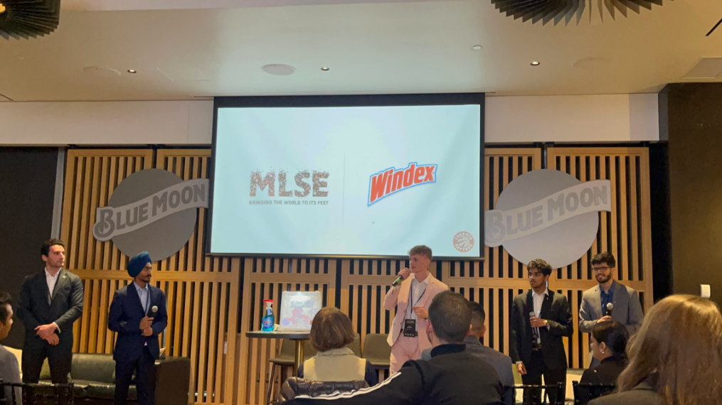 5 Lang students pitching at MLSE case competition