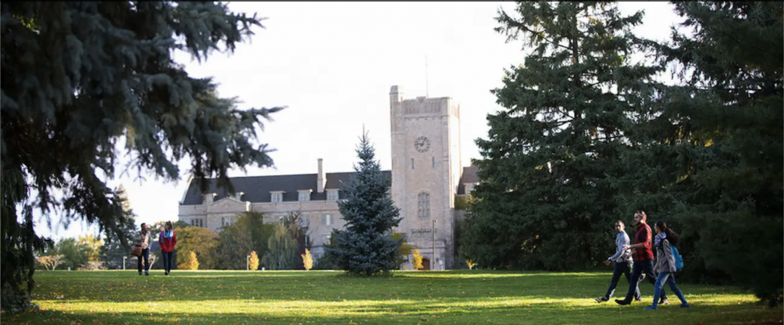 Johnston Green with Johnston Hall in the background.