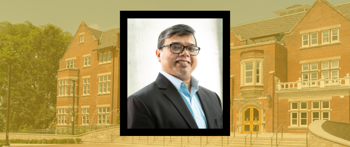 Sourav Ray with Macdonald Hall in the background.