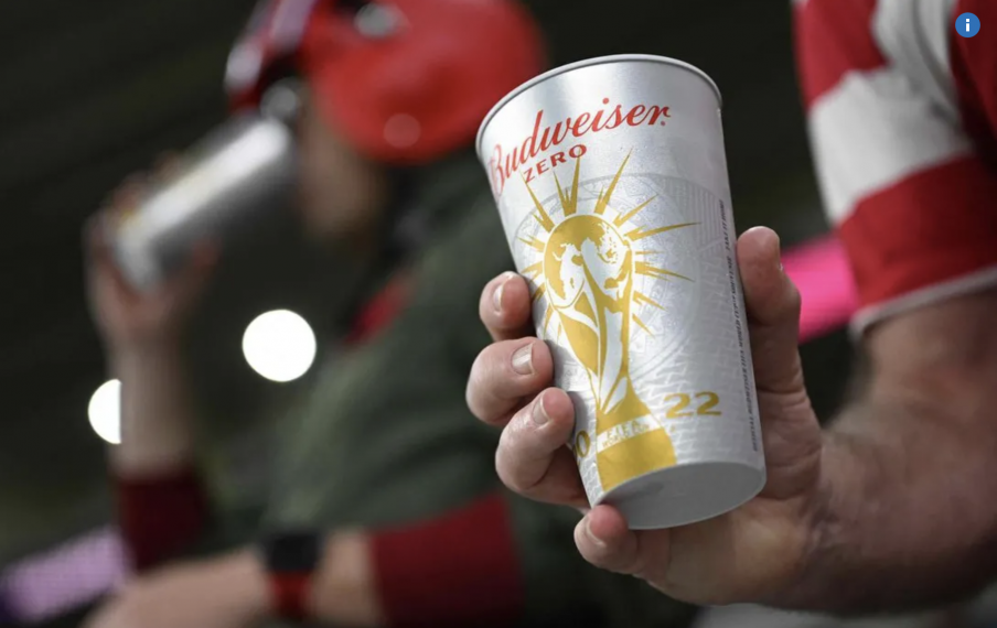 Someone holding a Budweiser Zero.
