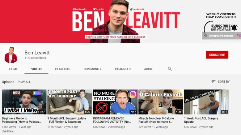 Photo of Ben's YouTube Channel