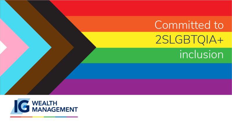 pride flag with IG wealth management logo