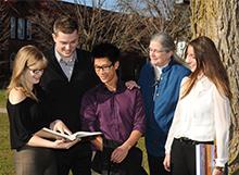 Photo of Jane Londerville and students