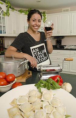 Photo of Lisa Furfaro and her ravioli