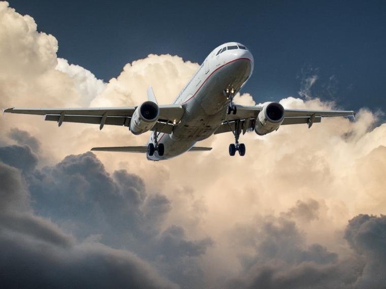 photo of an airplane in the sky