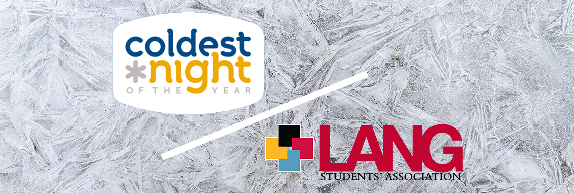 Coldest night of the year logo and Lang students' association logo