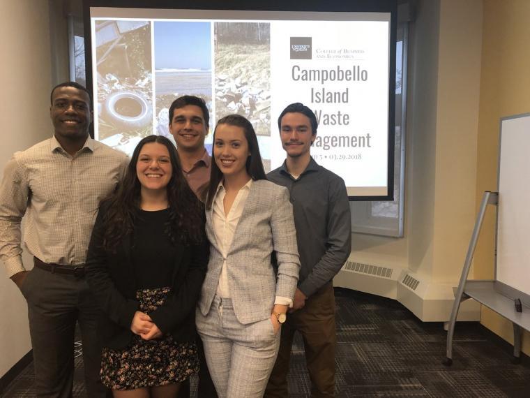 Students presenting their study to help improve Campobello Island