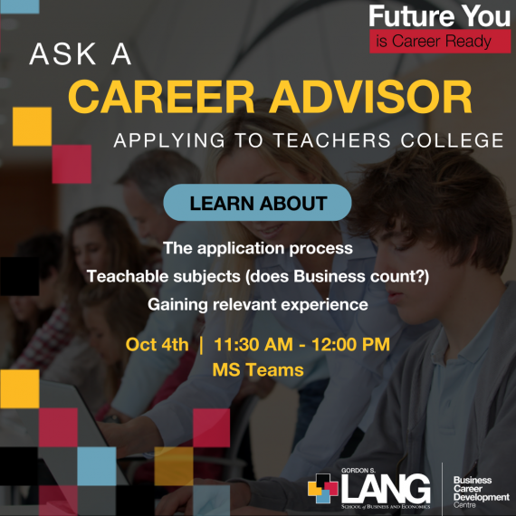 Ask A Career Advisor: Applying to Teachers College Promo