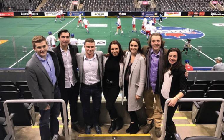 Guelph Lang students at a Toronto Rock Lacrosse game