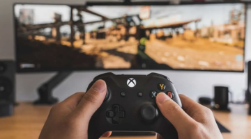 Someone playing Xbox