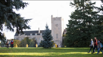 Johnston Green with Johnston Hall in the background.