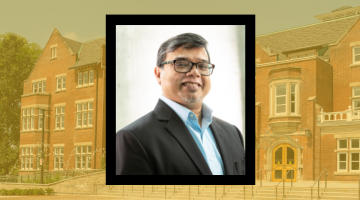 Sourav Ray with Macdonald Hall in the background.