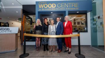 Wood Centre Opening Party ribbon cutting.