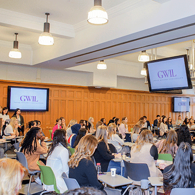 students at conference