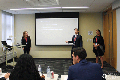 Students presenting to judges