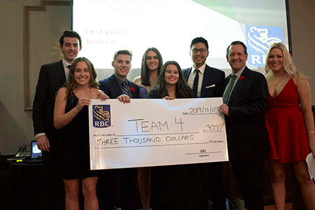 Winning students holding novelty cheque