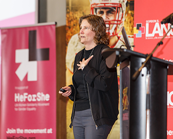 Photo of Jennifer Smith speaking at the event