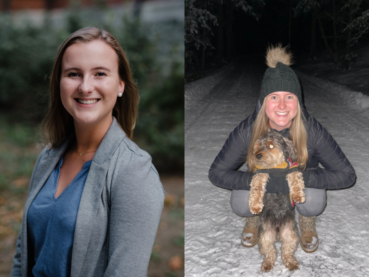 Tori Wakeford Headshot and photo with her dog