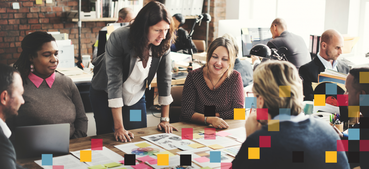 a photo of a business leader running a meeting