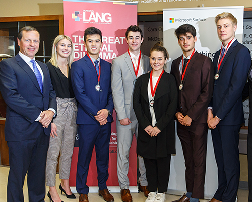 students with medals