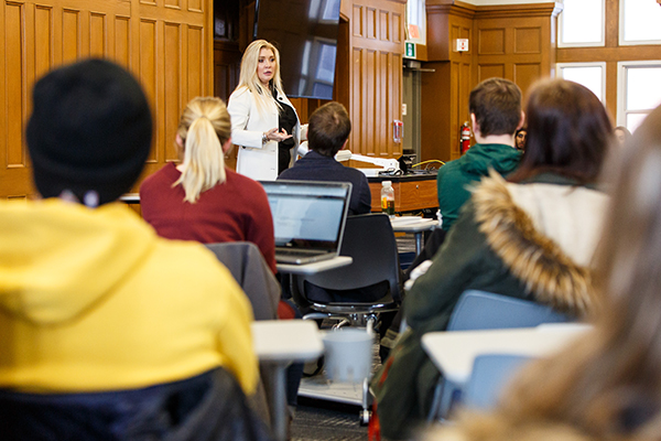 Lisa Lisson visiting leadership class