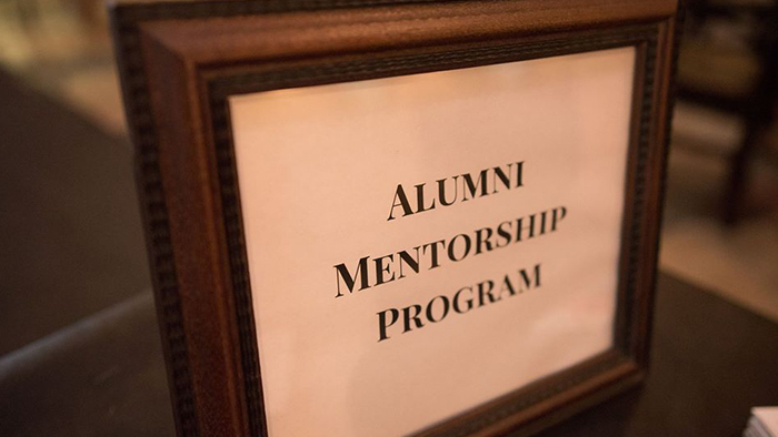 Alumni Mentorship program sign