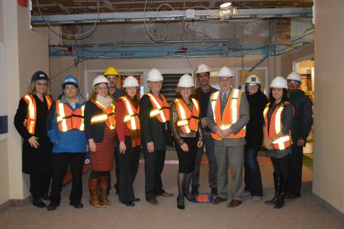 Photo of College of Business and Economics faculty and staff at construction launch