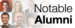 Notable alumni button with photos of notable alumni