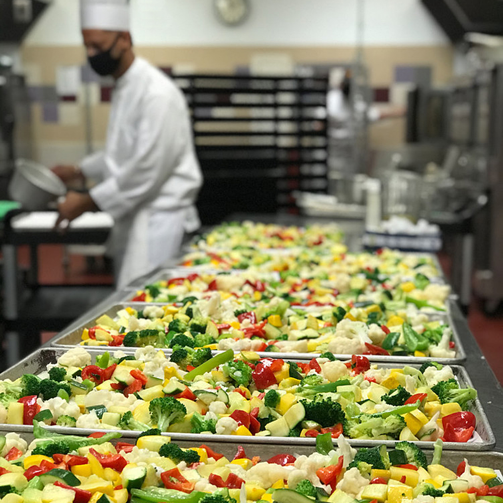 Food being prepared at Creelman Hall