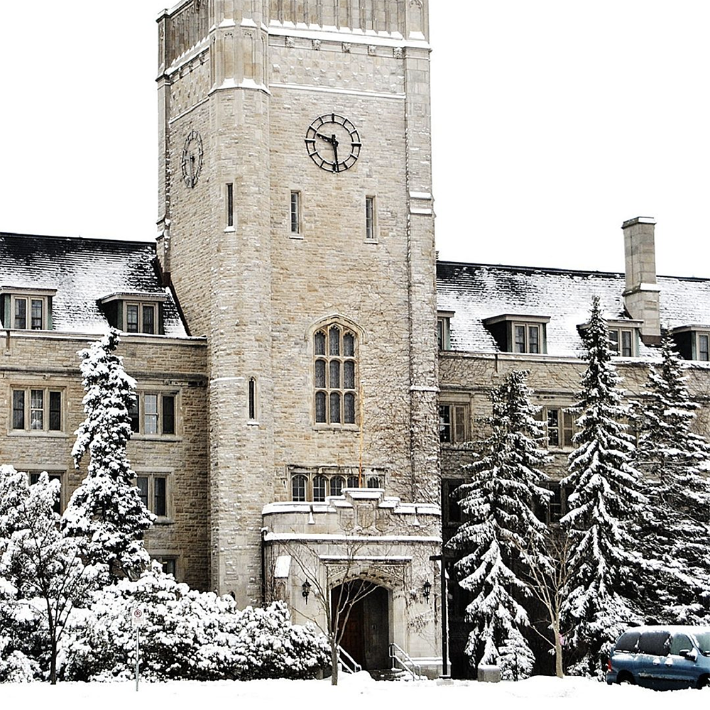 Johnston Hall in the winter