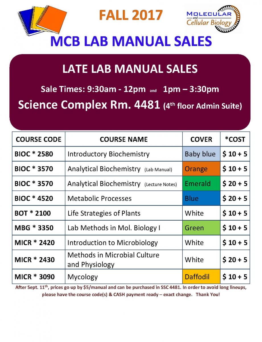 MCB Late Lab Manual Sales