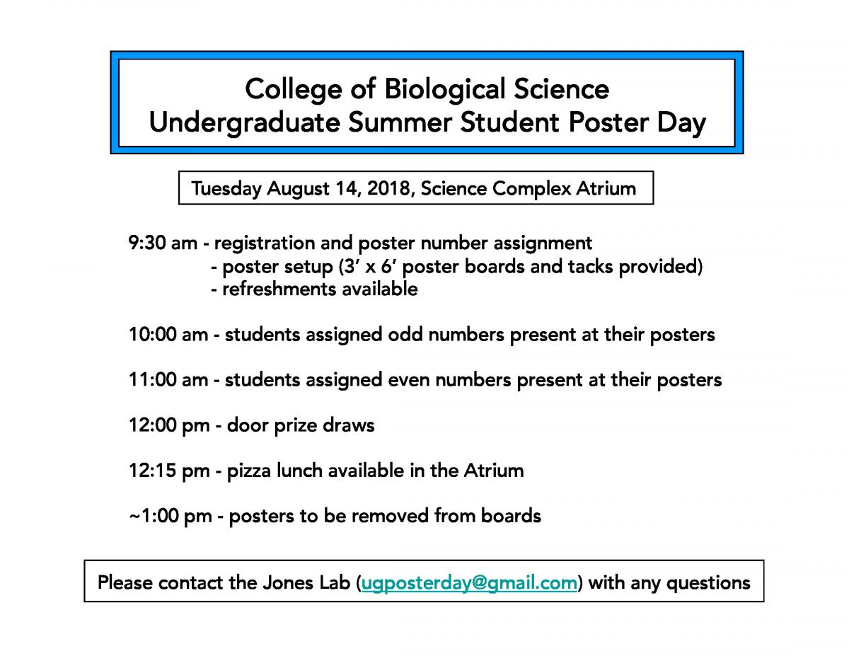 CBS 2018 Poster Day Schedule