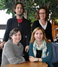 Photo of PhD students - Eric Harvey, Rita Hansen Sterne, Collette Ward, and Anahita Khazaei