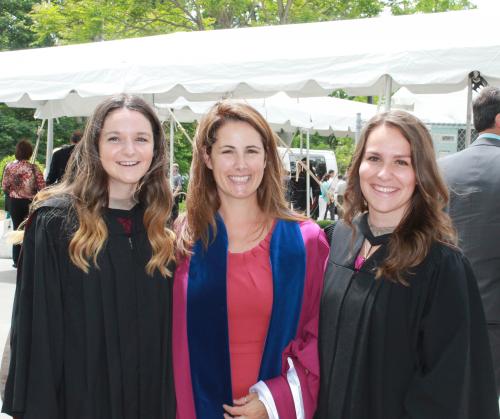 Assistant Professor Tanya Mark with recent graduates Laura Brown and Lauren Bernado