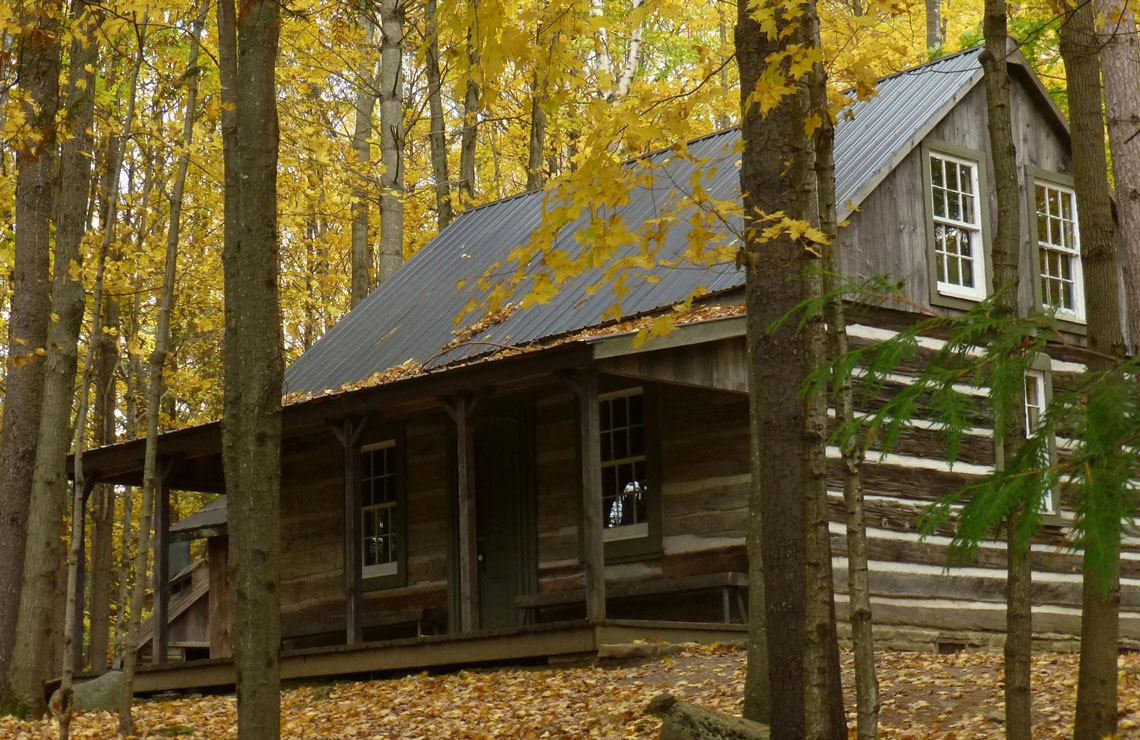 A log house in the woods