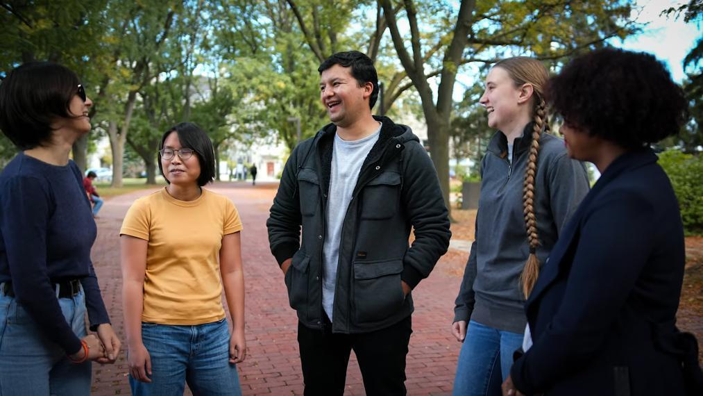 students on campus