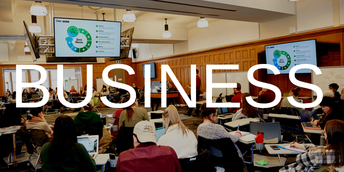 A business class with the text "Business" overlaid.