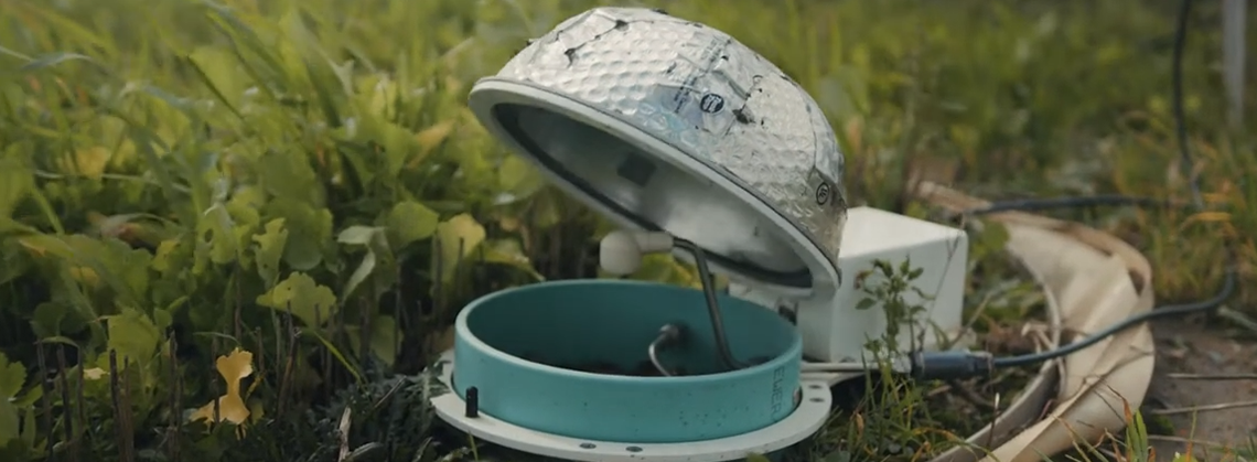 a lysimeter at the soils at guelph research station with its lid open