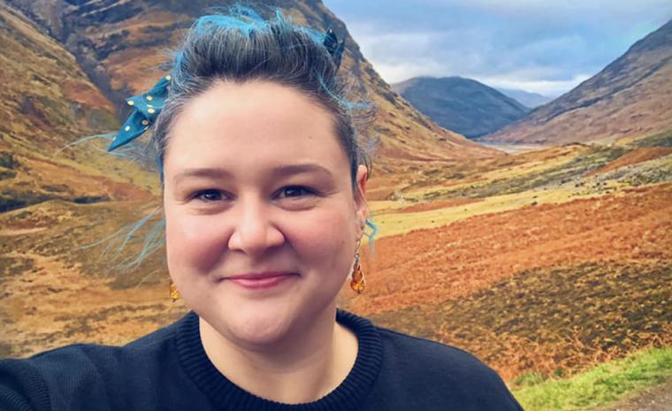 Head shot of Ashleigh Weeden during her field work in Scotland.