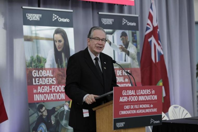 Minister Jeff Leal speaking at podium